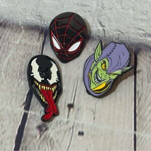 Set of 3 Marvel Pins (Venom, Green Goblin, Miles Morales)